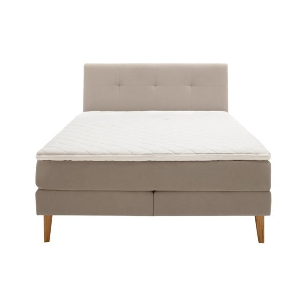 Bézs boxspring ágy 160x200 cm Stockholm – Meise Möbel-image-3