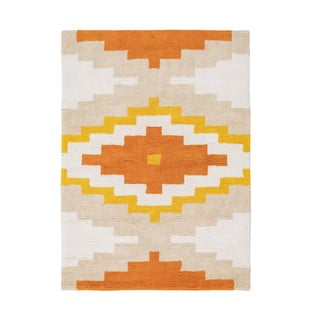 Narancssárga mosható pamut szőnyeg 100x135 cm Azteca – Ixia