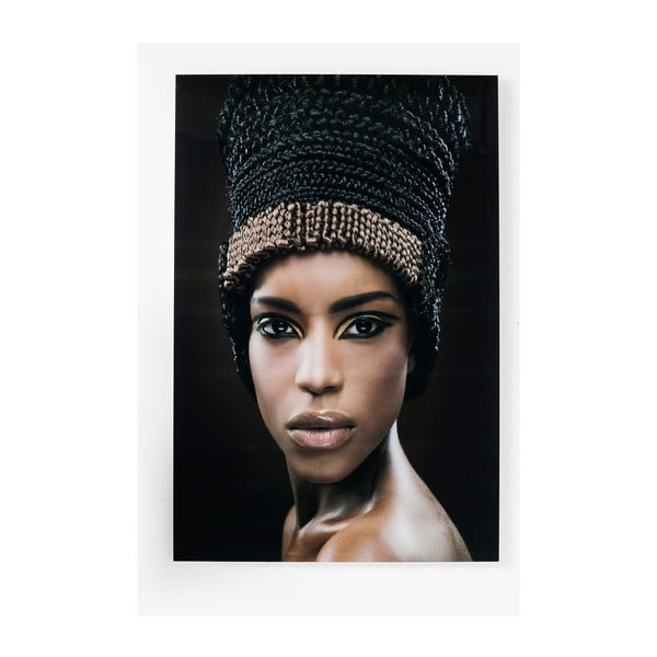 Royal Headdress Face üvegezett kép, 100 x 150 cm - Kare Design