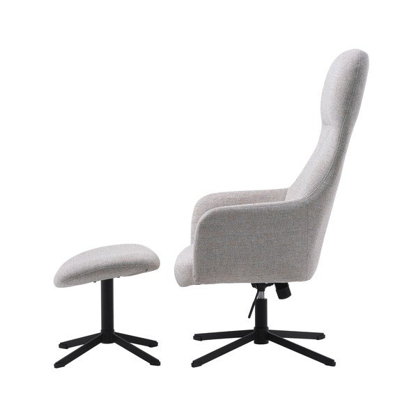 Világosszürke forgó relaxációs fotel Manning – Unique Furniture-image-4