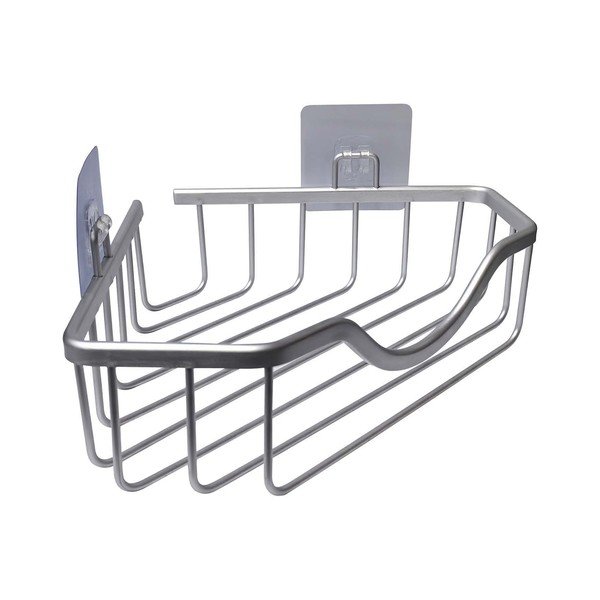 Fényes ezüstszínű öntapadós-sarok alumínium fürdőszobai polc Filaire Aluminium – douceur d'intérieur-image-1