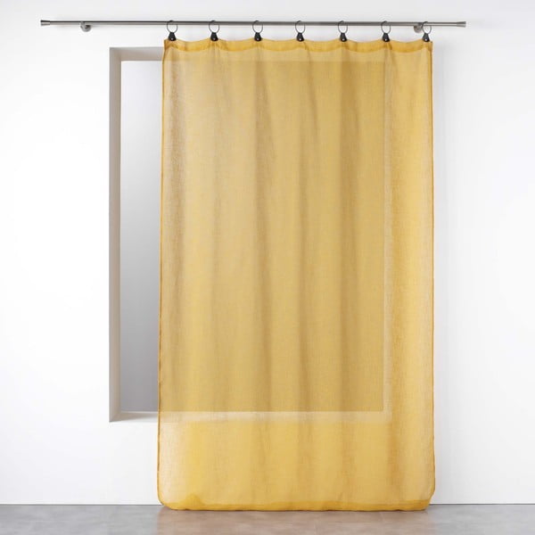 Sárga átlátszó függöny 140x240 cm Linka – douceur d'intérieur