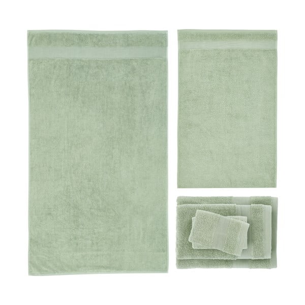 Zöld frottír pamut törölköző és fürdőlepedő készlet 6 db-os Anti-Bacterial – Catherine Lansfield-image-2