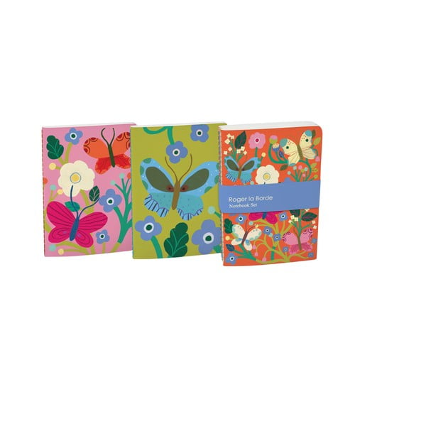Jegyzetfüzet szett 64 old. 3 db-os A6 Butterfly Garden – Roger la Borde-image-1