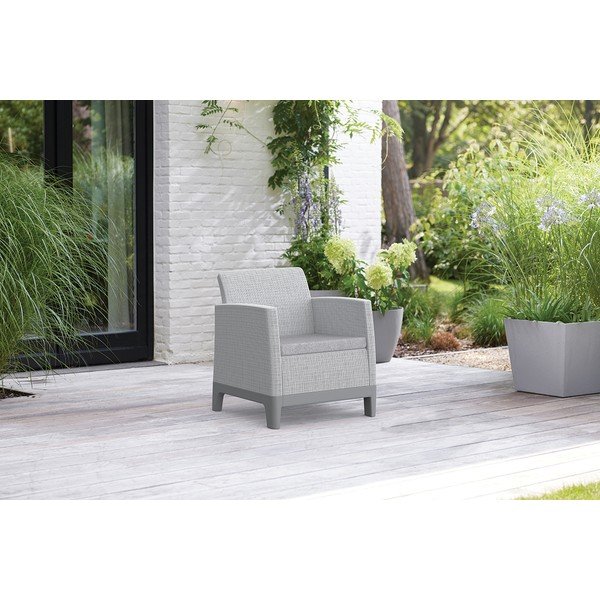 Világosszürke műanyag kerti fotel szett 2 db-os Scandi Forma – Keter-image-1