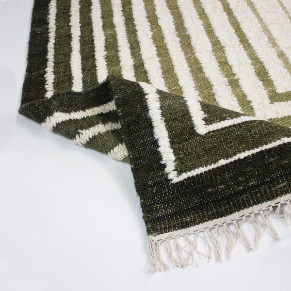 Zöld kézi szövésű gyapjúkeverék szőnyeg 140x200 cm Boucle Frame – Flair Rugs-image-3