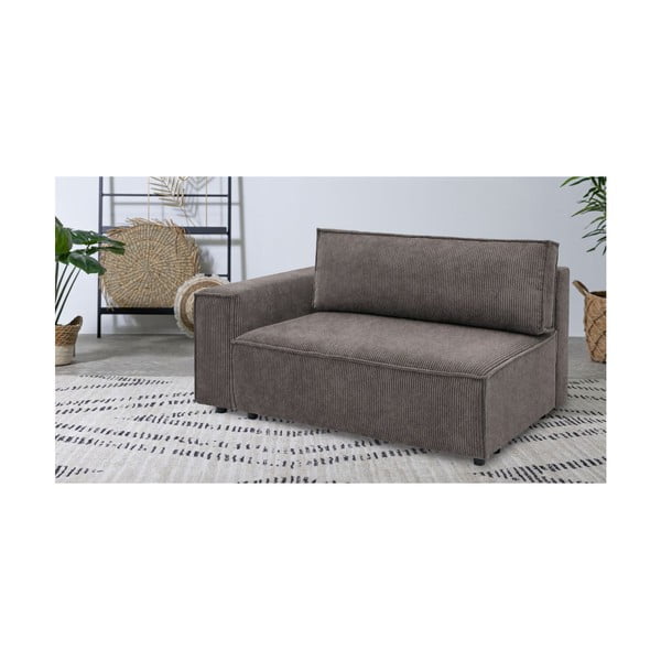 Világosbarna kordbársony kanapé modul (bal oldali) Nihad modular – Bobochic Paris-image-1