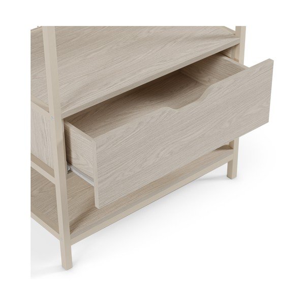 Krémszínű acél könyvespolc 60x179,5x40 cm Amara – Marckeric-image-3