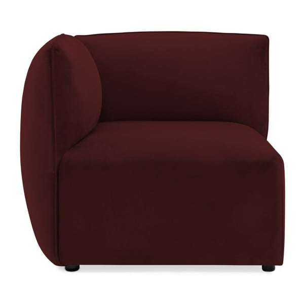 Velvet Cube burgundi kanapé, baloldali sarokelem - Vivonita