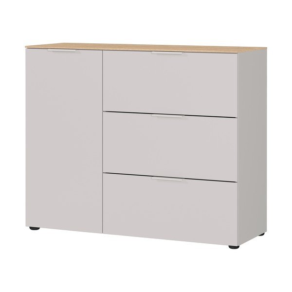 Krémszínű matt szekrény 109x98x40 cm Savoca – Germania-image-3