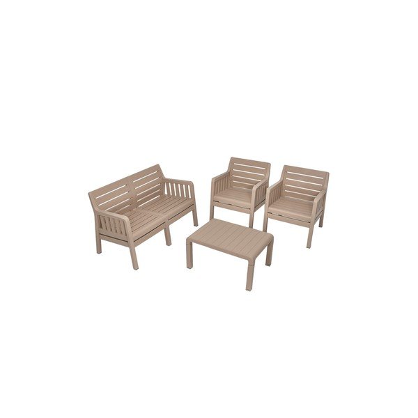 Bézs négyszemélyes kerti lounge szett Lara – Floriane Garden