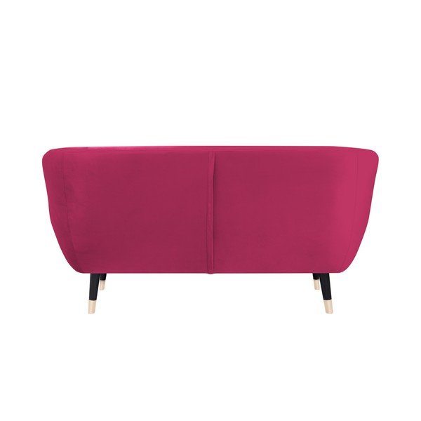 Amelie rózsaszín kanapé fekete lábakkal, 158 cm - Mazzini Sofas-image-4