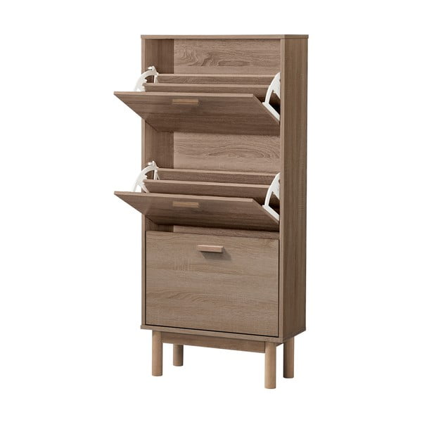 Natúr színű billenő ajtós cipőtartó tölgyfa dekorral Melanie – Støraa-image-3