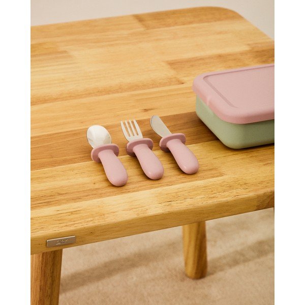 Rózsaszín-türkiz szilikon gyerek uzsonnás doboz Lili – Kave Home-image-2