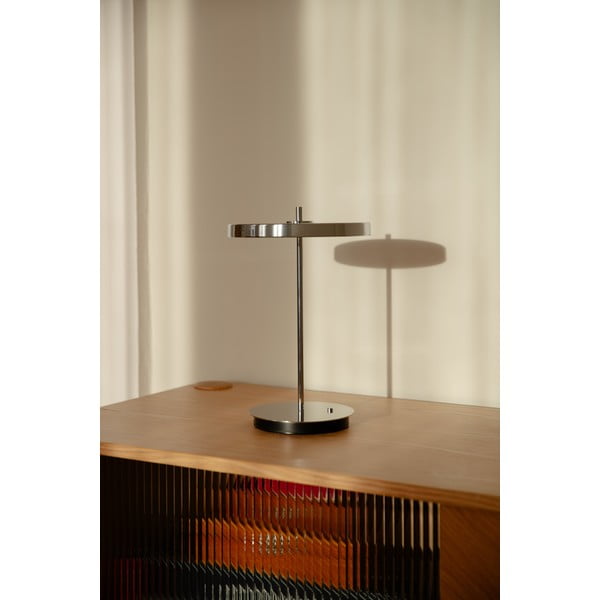 Ezüstszínű LED dimmelhető asztali lámpa fém búrával (magasság 31 cm) Asteria Move – UMAGE-image-1