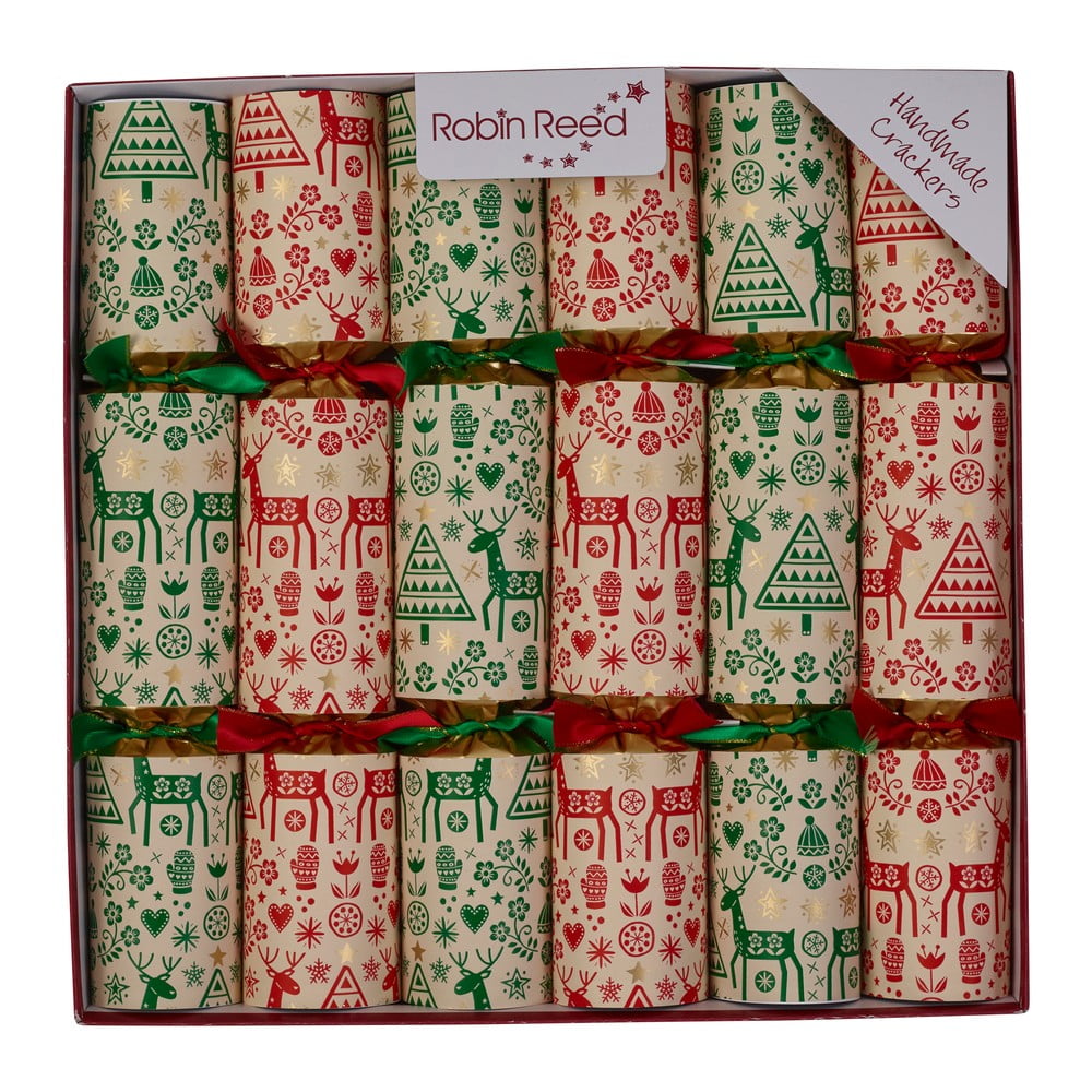Karácsonyi cracker szett 6 db-os Festive Folklore Robin Reed