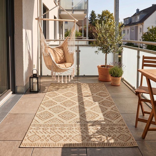 Bézs kültéri-beltéri szőnyeg 80x150 cm Mira 1452 – Ayyildiz Carpets-image-1