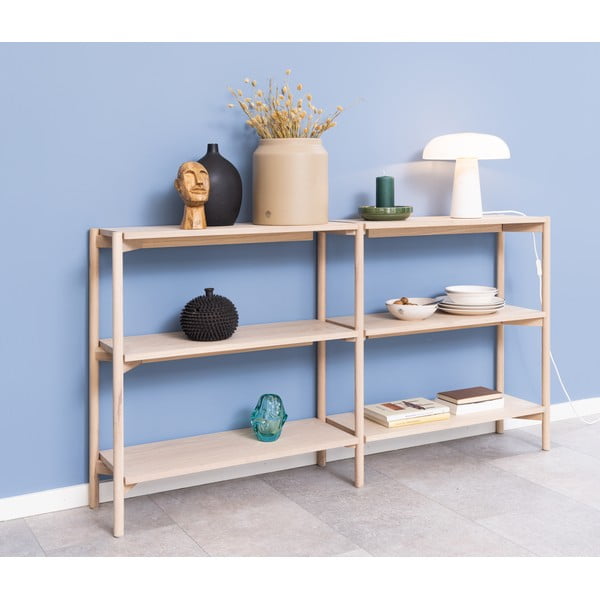 Natúr színű könyvespolc tölgyfa dekorral 169x88x30 cm Braidwood – Actona-image-1