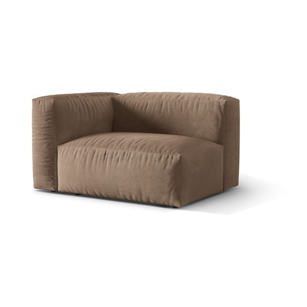 Világosbarna bársony kanapé modul (bal oldali) Martina – Micadoni -image-1