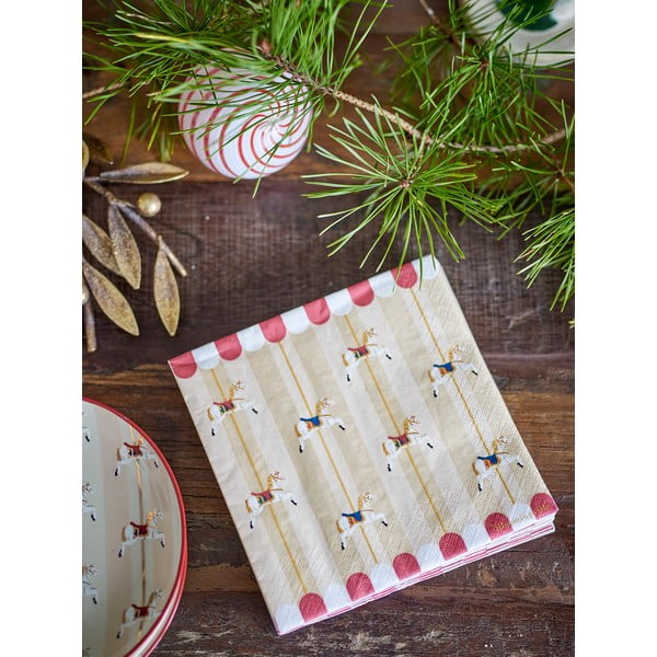 Papír szalvéta szett 20 db-os, 33x33 cm Merry-go-round – Bloomingville-image-1