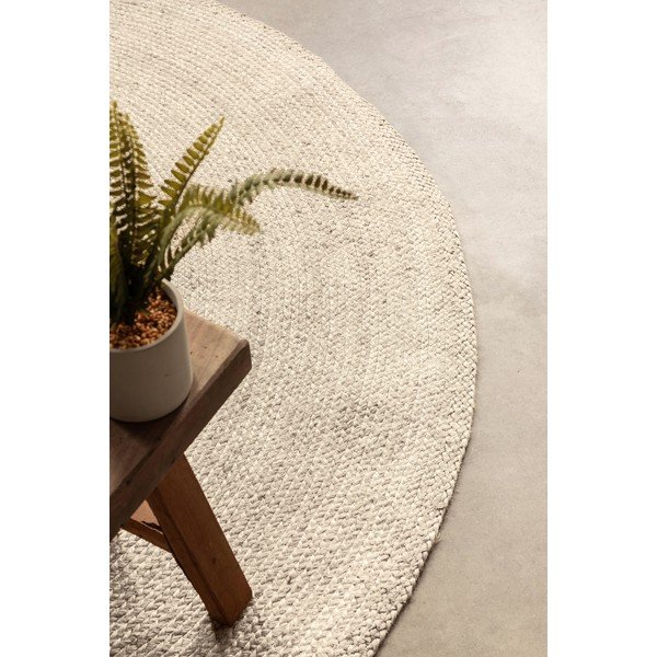 Krémszínű kétoldalas-kézi szövésű juta kerek szőnyeg ø 100 cm Braided – Hanse Home-image-2