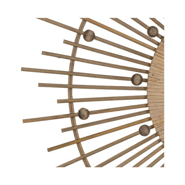 Fali tükör bambusz kerettel ø 70 cm Sol – Ixia-image-1