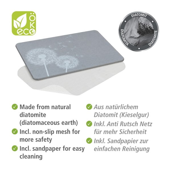 Szürke kovaföld fürdőszobai kilépő 39x60 cm Astera – Wenko-image-3