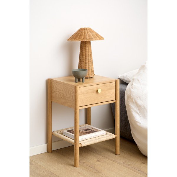 Világos natúr színű éjjeliszekrény tölgyfa dekorral Monfort – Actona-image-1