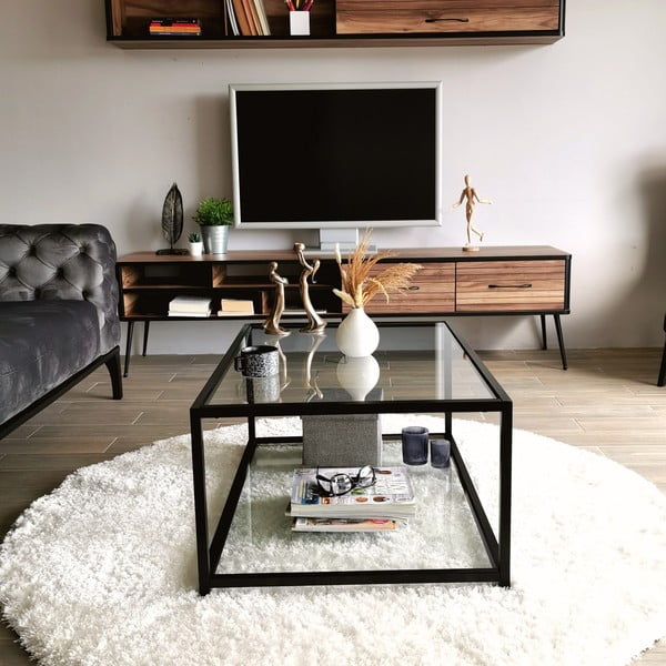 Fekete dohányzóasztal 60x90 cm Astro – Neostill-image-3