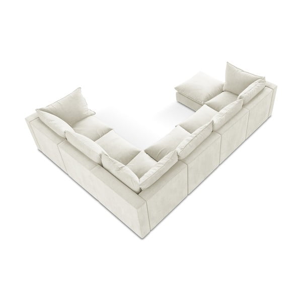 Bézs sarokkanapé (jobb oldali-U alakú) Manao – Makamii-image-3