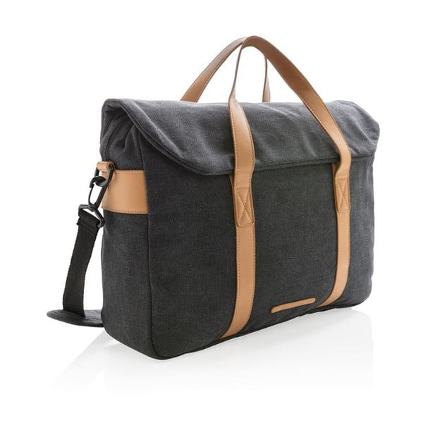 Fekete vászon hátitáska 15,6" laptophoz, 16 l - XD Design