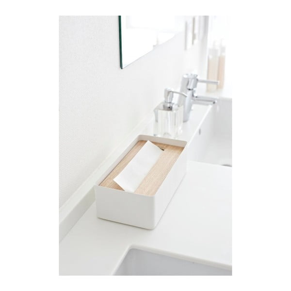 Tsu fehér papírzsebkendő-tartó - YAMAZAKI-image-1