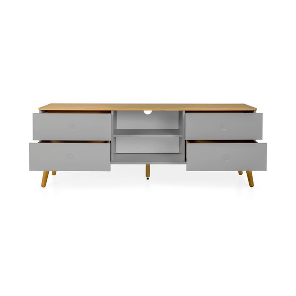 Dot szürke TV-állvány tölgyfa dekorral, szélesség 162 cm - Tenzo-image-2