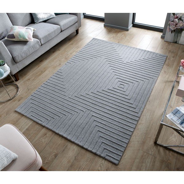 Estela szürke gyapjú szőnyeg, 160 x 230 cm - Flair Rugs-image-4