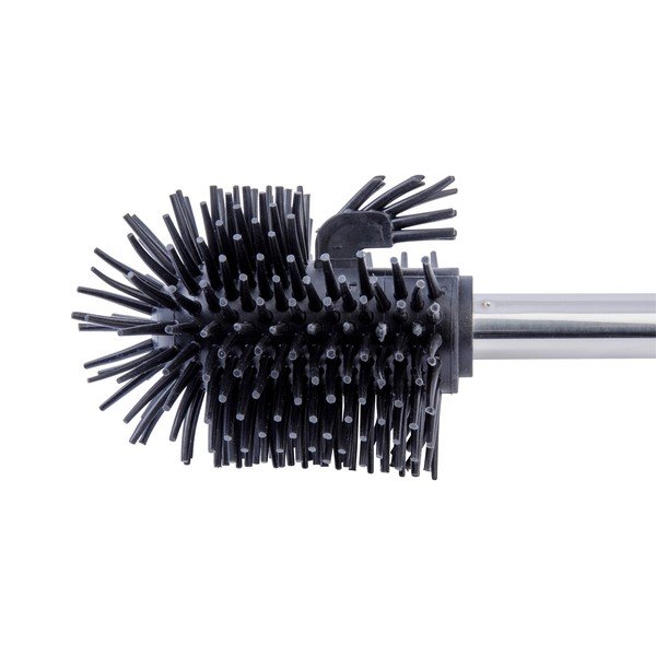 Fekete cserélhető WC-kefe rozsdamentes acél markolattal - Wenko-image-1