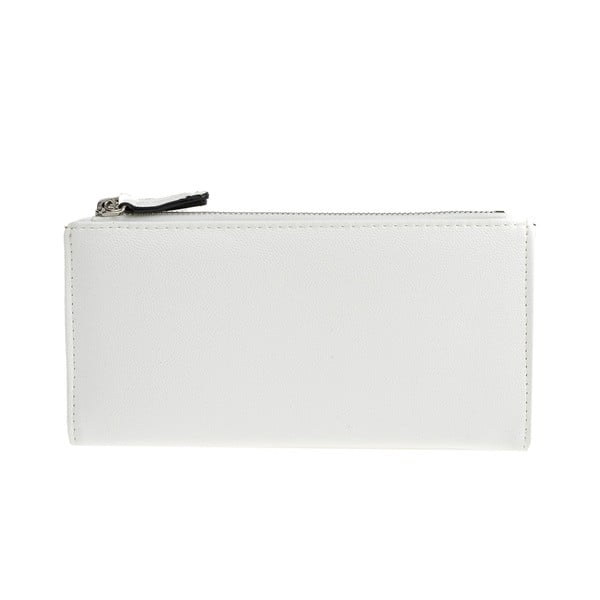 Fehér műbőr pénztárca, 10,5 x 19 cm - Carla Ferreri