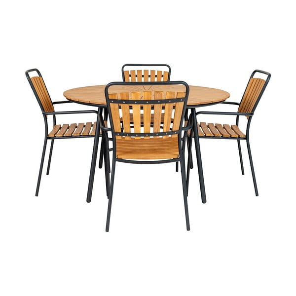 Teakfa kerek kerti étkezőasztal ø 130 cm Cleveland – House Nordic-image-3