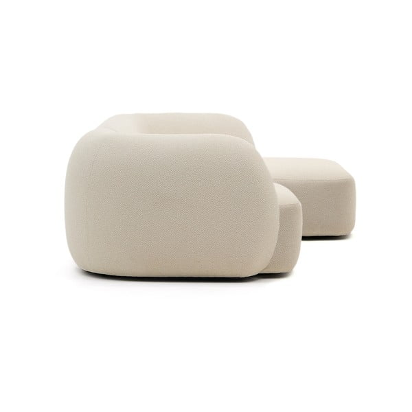 Krémszínű zsenília sarokkanapé (jobb oldali-heverő résszel) Martina – Kave Home-image-3