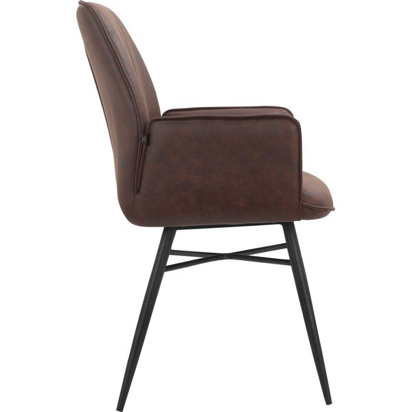 Barna kárpitozott étkezőfotel szett 2 db-os Anzo – Støraa-image-3