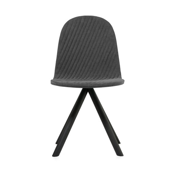 Mannequin Stripe sötétszürke szék, fekete lábakkal - Iker