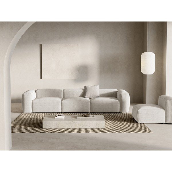 Bézs kordbársony kanapé 364 cm Bergamo – Cosmopolitan Design-image-1