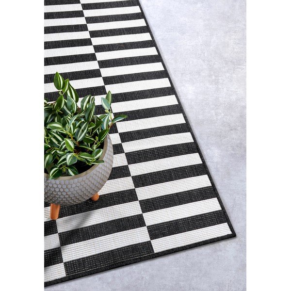 Fekete-fehér kültéri-beltéri futószőnyeg 80x300 cm Viela – Hanse Home-image-2