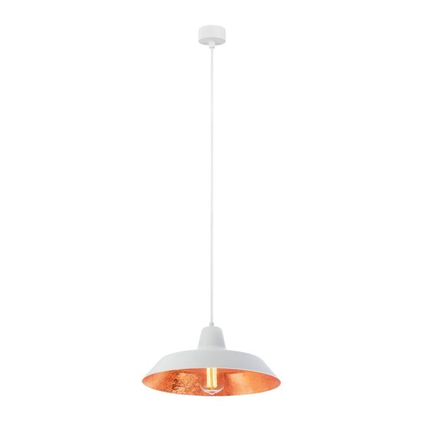 Cinco fehér függőlámpa rézszínű lámpabelsővel - Sotto Luce