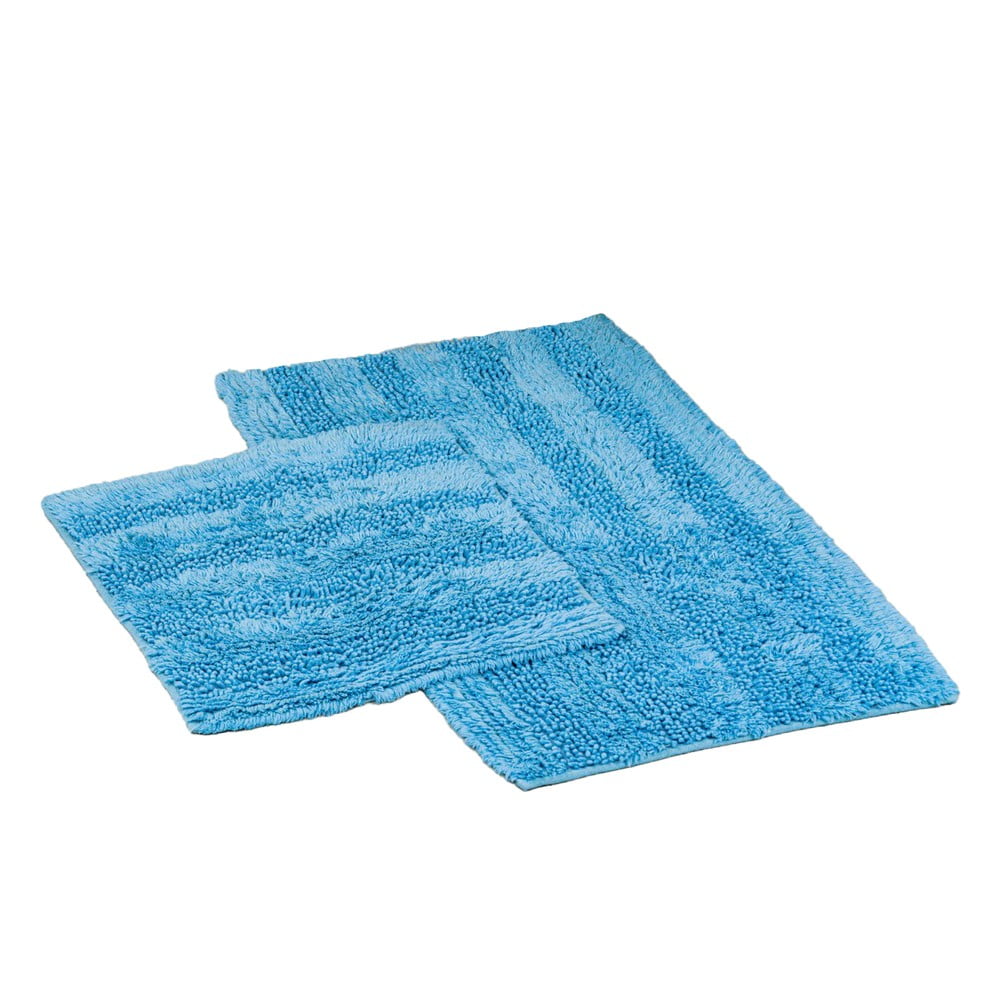 Kék fürdőszobai kilépő szett 2 db-os 60x100 cm Luxury Softy Foutastic