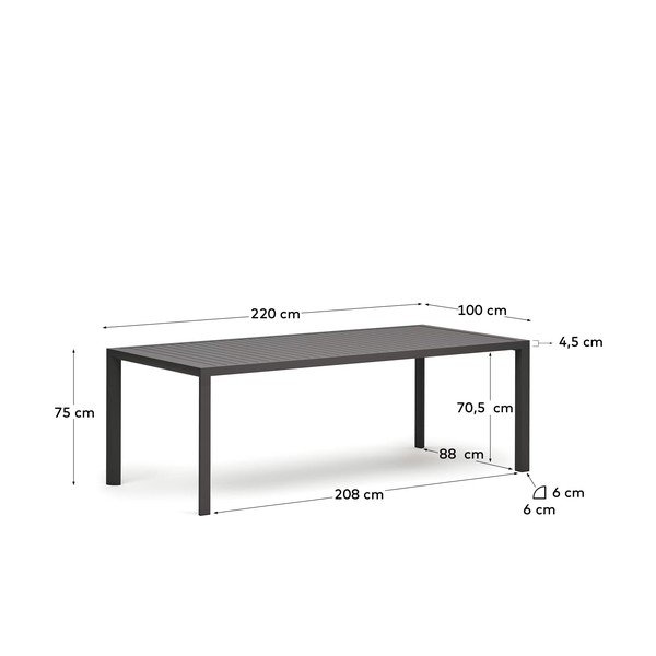 Kerti étkezőasztal 100x220 cm Culip – Kave Home-image-4