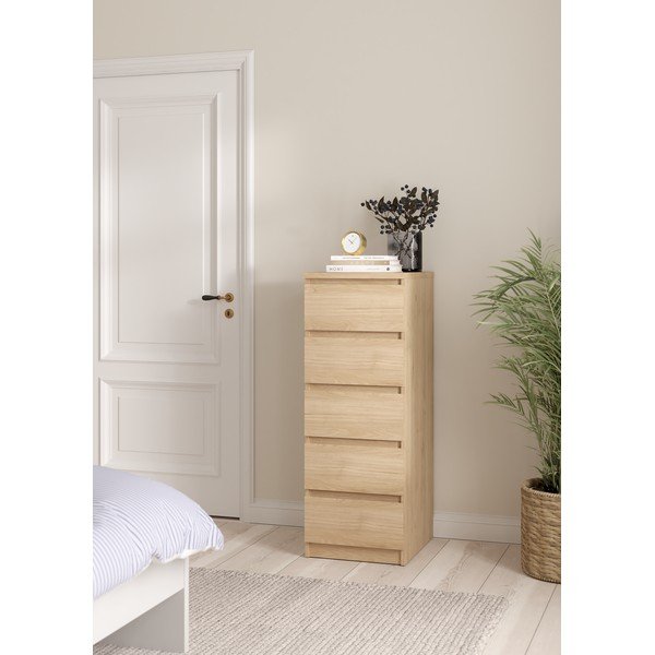 Natúr színű komód tölgyfa dekorral 40x111x50 cm Naia – Tvilum-image-1