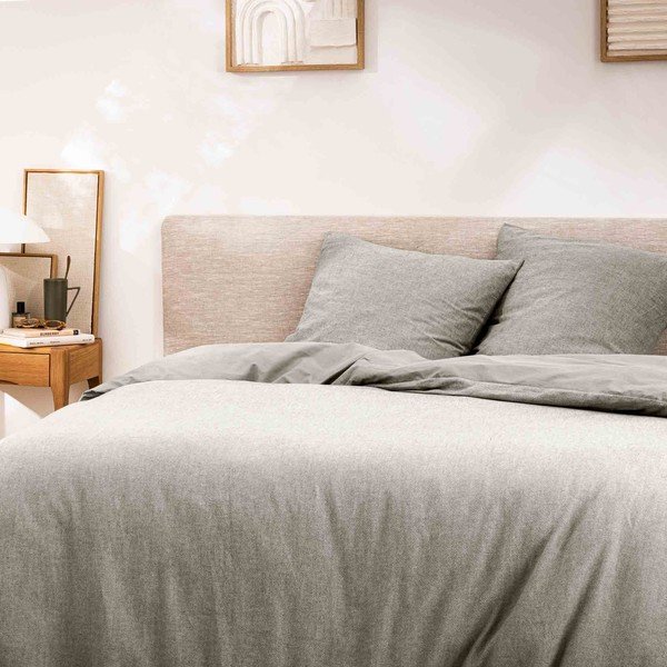 Szürke kétszemélyes-hosszabbított háromrészes pamut ágyneműhuzat 240x220 cm Meline – douceur d'intérieur-image-1