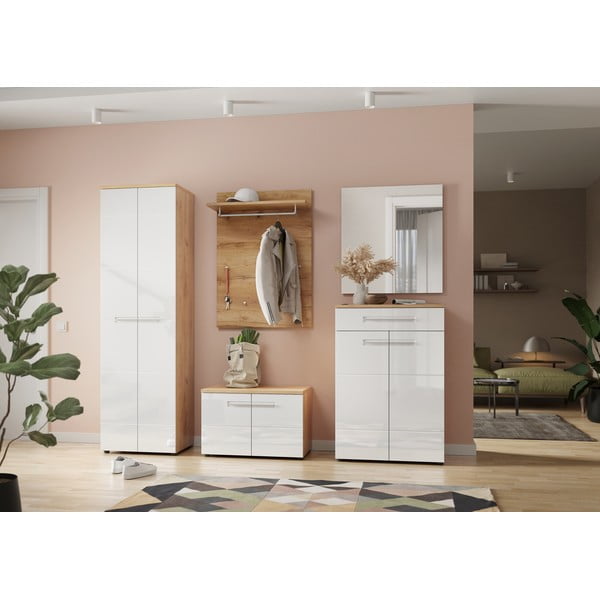 Natúr színű fogas panel tölgyfa dekorral Aledo – Germania-image-3