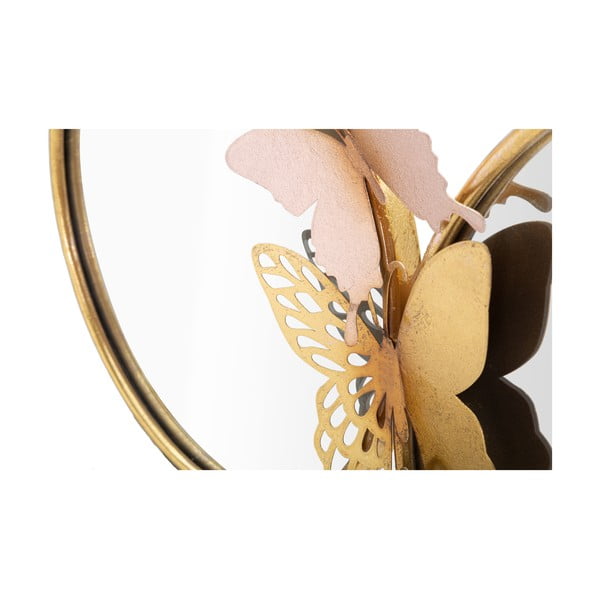 Farfalle fali tükör rózsaszín-aranyszínű dekorral, 81 x 52,5 cm - Mauro Ferretti-image-3