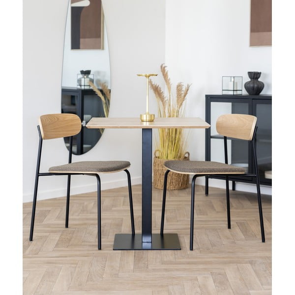 Fekete-barna rakásolható étkezőszék kőrisfa dekorral Estepona – House Nordic-image-1